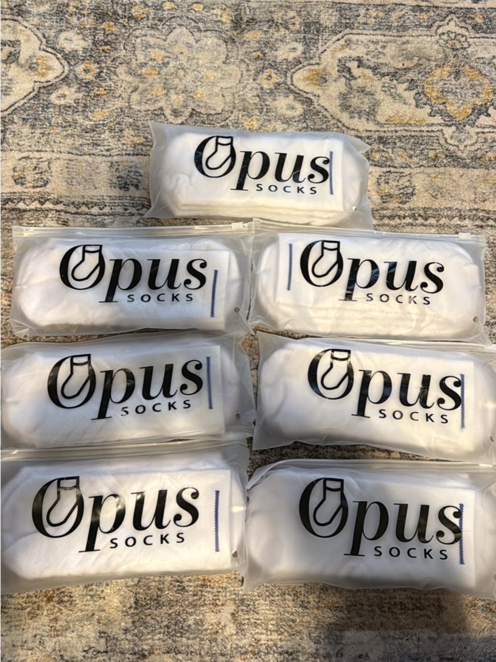 Opus Men’s White Athletic Crew Socks - 8 Pack